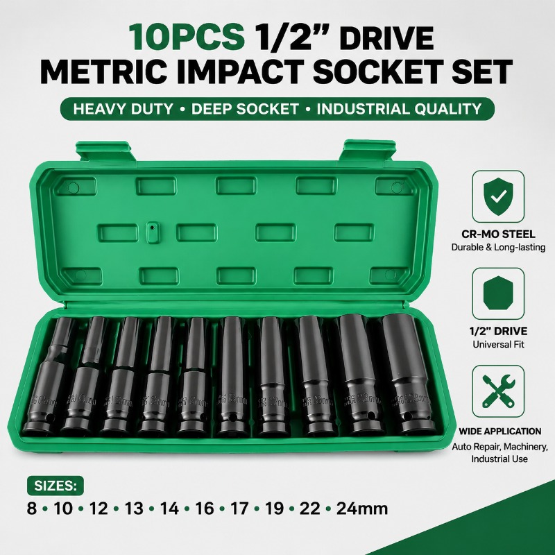 Power Tools Pneumatic - 1 Set 10 Pcs 1/2
