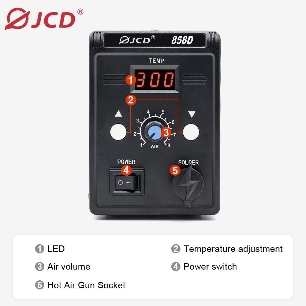 JCD Hot Air Gun 858D 700W BGA  - огляд і ціна Heat Gun Variable