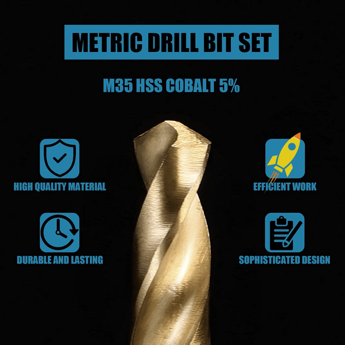 M35 5% Cobalt Metric Drill Bit - огляд і ціна Power Tools Kobalt